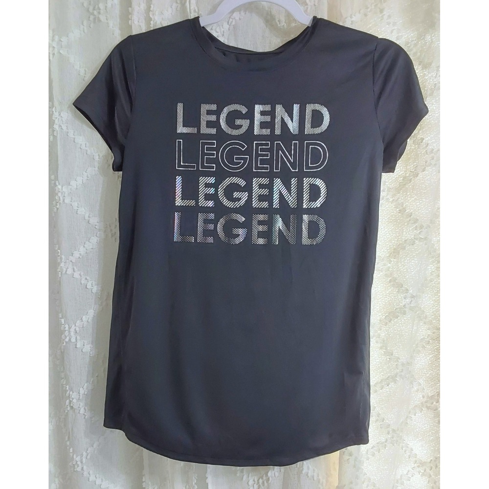 All in Motion Girls XL 14/16 Dark Gray Legend Graphic Short Sleeve Athletic Tee